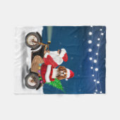 Cavalier King Dog kerstkerstkerstkerstman Fleece Deken (Voorkant (Horizontaal))