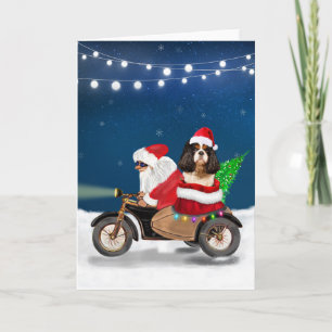 Cavalier King Dog kerstkerstkerstkerstman Kaart