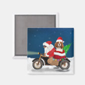 Cavalier King Dog kerstkerstkerstkerstman Magneet (Voorkant / Achterkant)