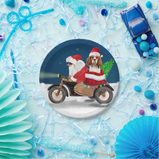 Cavalier King Dog kerstkerstkerstkerstman Papieren Bordje (Feest)