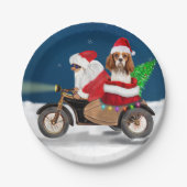 Cavalier King Dog kerstkerstkerstkerstman Papieren Bordje (Voorkant)