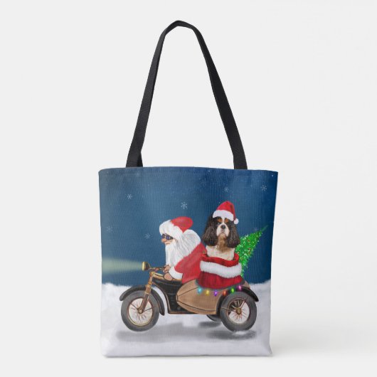 Cavalier King Dog kerstkerstkerstkerstman Tote Bag (Achterkant)