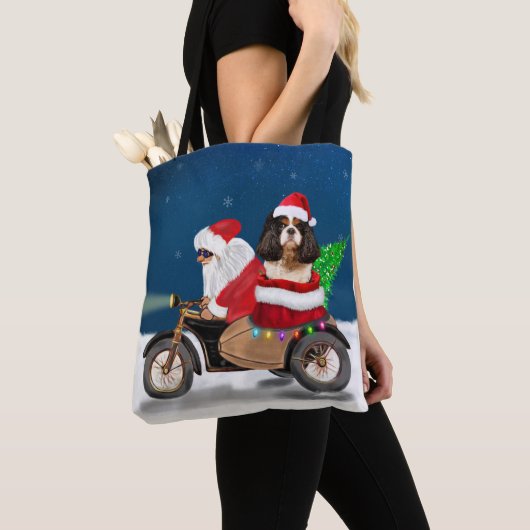 Cavalier King Dog kerstkerstkerstkerstman Tote Bag (Dichtbij)