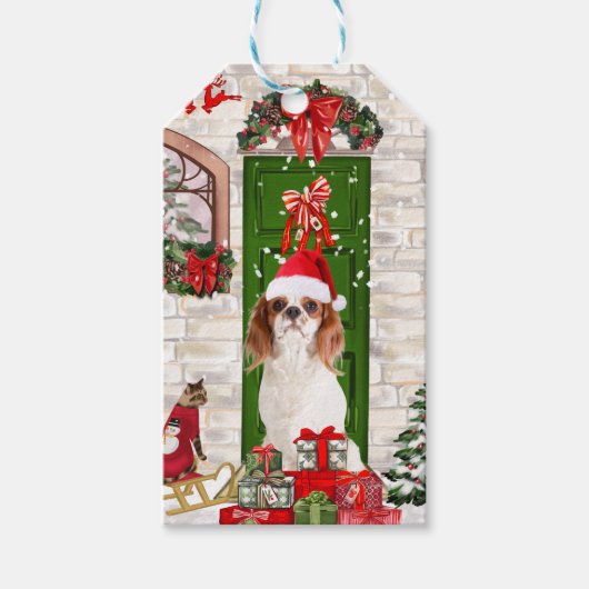 Cavalier King Dog Kerstmis Cadeaulabel (Voorkant)