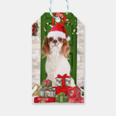 Cavalier King Dog Kerstmis Cadeaulabel (Achterkant)
