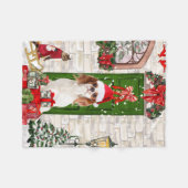 Cavalier King Dog Kerstmis Fleece Deken (Voorkant (Horizontaal))