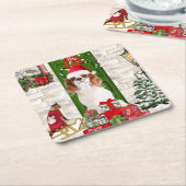 Cavalier King Dog Kerstmis Kartonnen Onderzetters (Schuin)