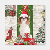 Cavalier King Dog Kerstmis Magneet (Voorkant)
