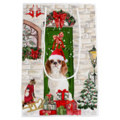 Cavalier King Dog Kerstmis Medium Cadeauzakje (Achterkant)