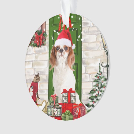 Cavalier King Dog Kerstmis Ornament (voorkant)