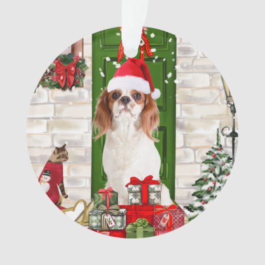 Cavalier King Dog Kerstmis Ornament (voorkant)