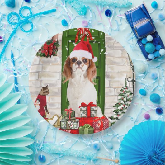 Cavalier King Dog Kerstmis Papieren Bordje (Feest)