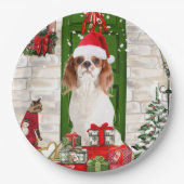 Cavalier King Dog Kerstmis Papieren Bordje (Voorkant)