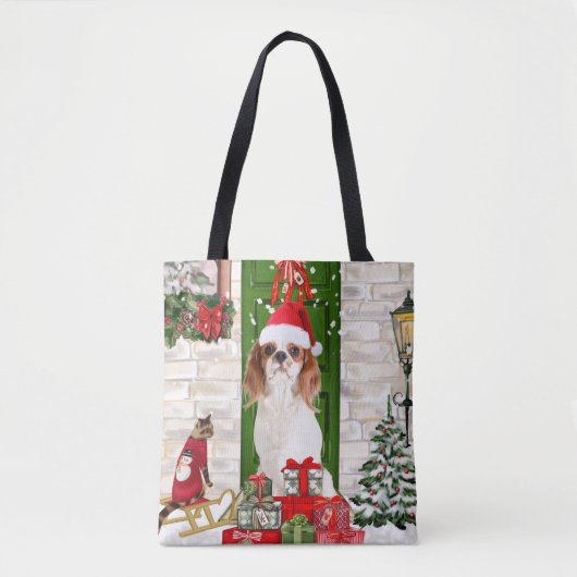 Cavalier King Dog Kerstmis Tote Bag (Voorkant)