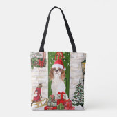 Cavalier King Dog Kerstmis Tote Bag (Achterkant)