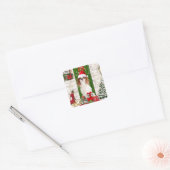 Cavalier King Dog Kerstmis Vierkante Sticker (Envelop)
