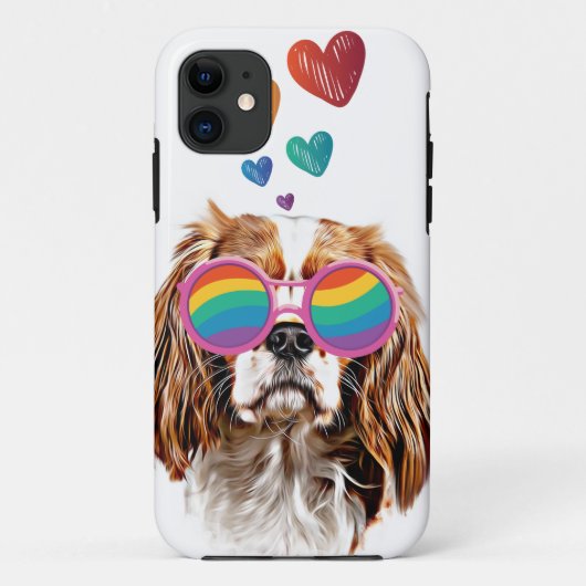 Cavalier King Dog met Hearts Valentijnsdag Case-Mate iPhone Case (Achterkant)
