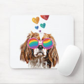 Cavalier King Dog met Hearts Valentijnsdag Muismat (Met muis)