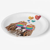 Cavalier King Dog met Hearts Valentijnsdag Papieren Bordje (Gekanteld)