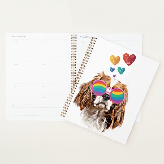 Cavalier King Dog met Hearts Valentijnsdag Planner (Display)