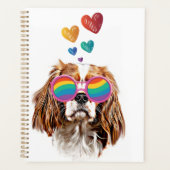 Cavalier King Dog met Hearts Valentijnsdag Planner (Voorkant)