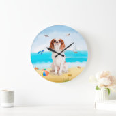 Cavalier King Dog op strand Grote Klok (Huis)