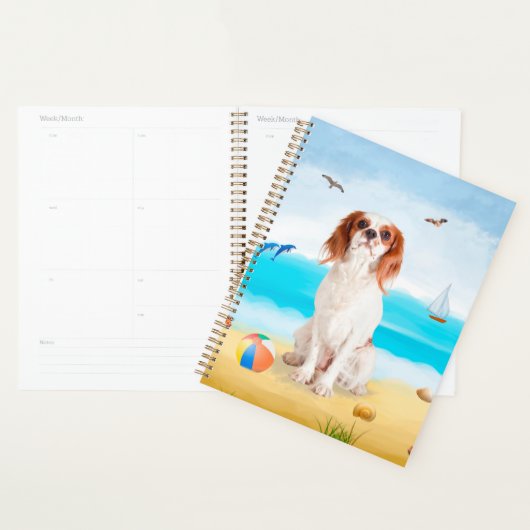 Cavalier King Dog op strand Planner (Display)