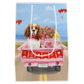 Cavalier King Dog Valentijnsdag Truck Hearts Medium Cadeauzakje (Achterkant)