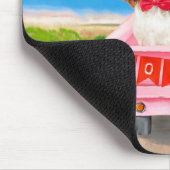 Cavalier King Dog Valentijnsdag Truck Hearts Muismat (Hoek)