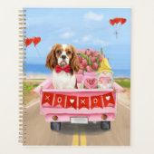 Cavalier King Dog Valentijnsdag Truck Hearts Planner (Voorkant)