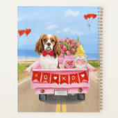 Cavalier King Dog Valentijnsdag Truck Hearts Planner (Achterkant)
