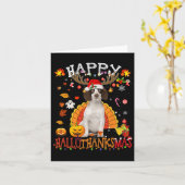 Cavalier King Halloween Kersthond Happy Hallot Kaart (Gele Bloem)