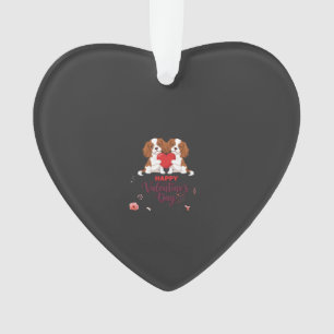 Cavalier King Hond Gelukkige Valentijnsdag Bloemst Ornament