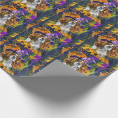 Cavalier King Hond Halloween Heks en Pompoen Cadeaupapier (Hoek)