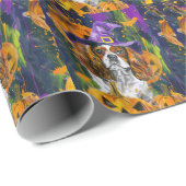 Cavalier King Hond Halloween Heks en Pompoen Cadeaupapier (Rol Hoek)