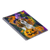 Cavalier King Hond Halloween Heks en Pompoen Notitieboek (Rechterzijde)