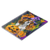 Cavalier King Hond Halloween Heks en Pompoen Notitieboek (Linkerzijde)