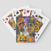 Cavalier King Hond Halloween Heks en Pompoen Pokerkaarten (Achterkant)