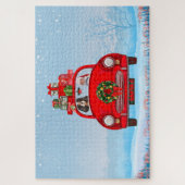 Cavalier King Hond In Auto Met Kerstman Legpuzzel (Verticaal)