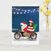 Cavalier King hond Kerstman Sinterklaas  Kaart (Gele Bloem)
