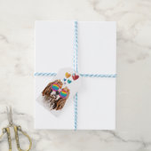 Cavalier King Hond met Hartjes Valentijnsdag Cadeaulabel (Met Touw)