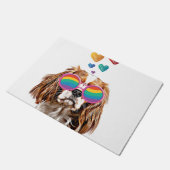Cavalier King Hond met Hartjes Valentijnsdag Deurmat (Schuin)