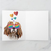 Cavalier King Hond met Hartjes Valentijnsdag  Kaart (Binnen)