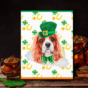 Cavalier King Hond Shamrock St. Patricks Dag Feestdagenkaart