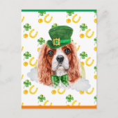 Cavalier King Hond Shamrock St. Patricks Dag Feestdagenkaart (Voorkant)