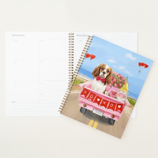 Cavalier King Hond Valentijnsdag Truck Harten Planner (Display)