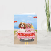 Cavalier King Hond Valentijnsdag Vrachtwagen Hartj Kaart (Voorkant)