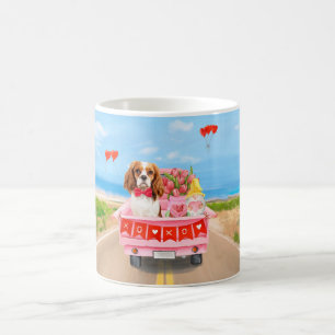 Cavalier King Hond Valentijnsdag Vrachtwagen Hartj Koffiemok