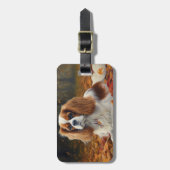 Cavalier King in de herfst laat Herfst inspireren Bagagelabel (Voorkant verticaal)