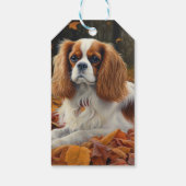 Cavalier King in de herfst laat Herfst inspireren Cadeaulabel (Achterkant)